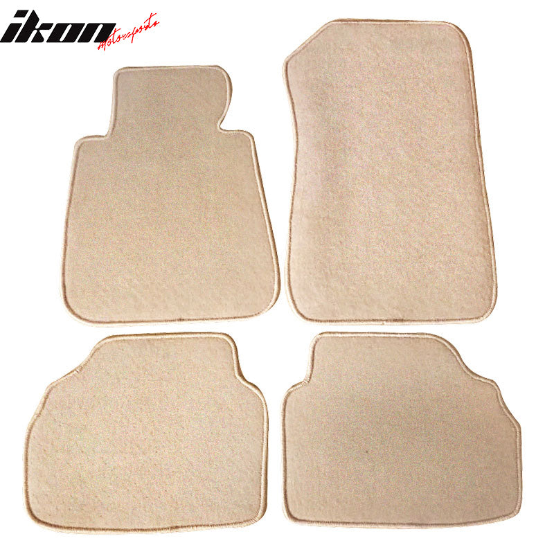 06-11 E90 3 Series Car Floor Mats Liner Nylon Front Rear Carpet Beige FOR: (BMW)