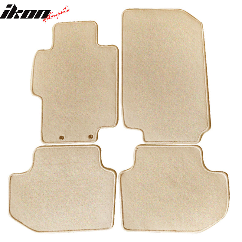 Fits 03-07 Honda Accord Floor Mats Carpet Front & Rear Beige 4PC - Nylon