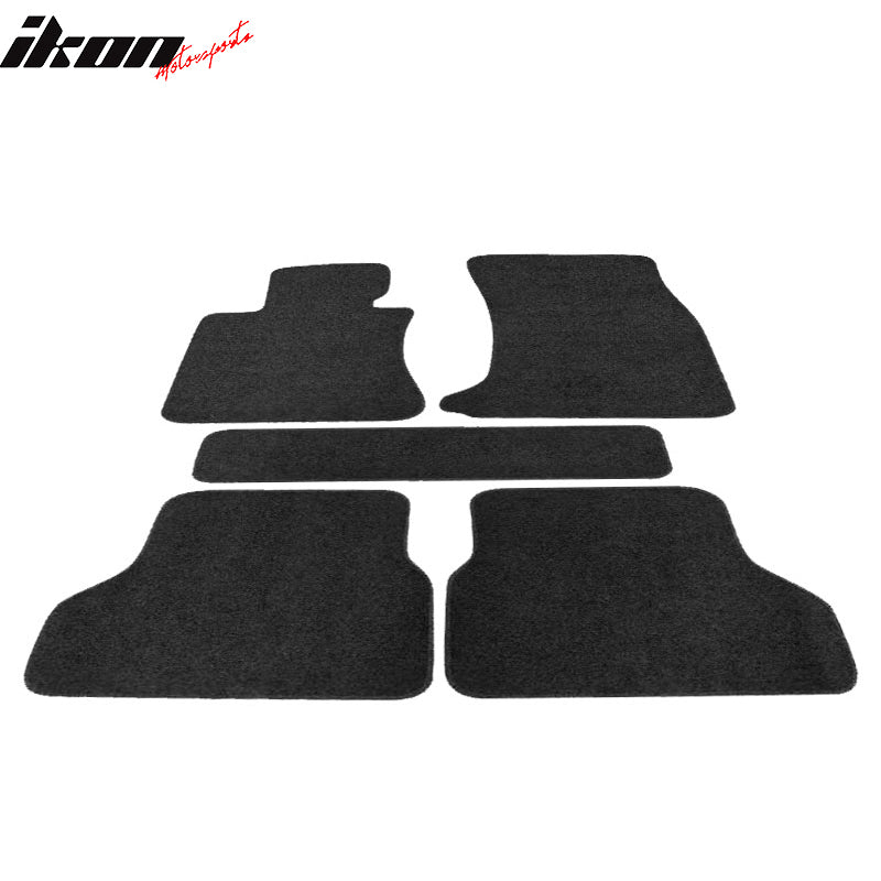 04-09 E60 5-Series 530i 535i Floor Mats Liner Nylon Black Carpet 5PC FOR: (BMW)