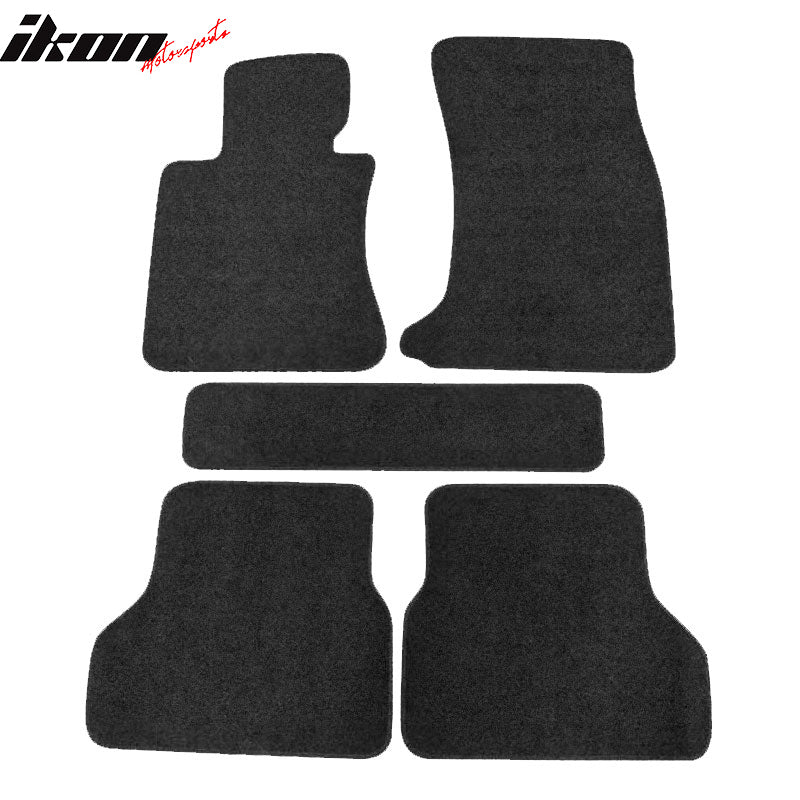 04-09 E60 5-Series 530i 535i Floor Mats Liner Nylon Black Carpet 5PC FOR: (BMW)