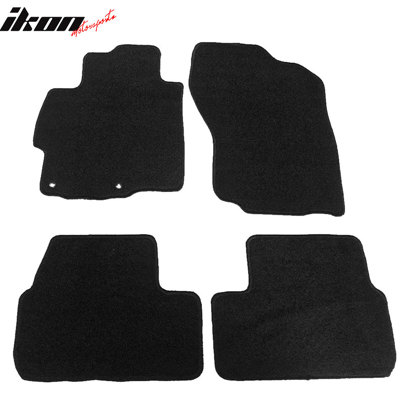 Floor Mats Compatible With 2008-2017 Mitsubishi Lancer, 4Dr Factory Fitment Car Floor Mats Front & Rear Nylon by IKON MOTORSPORTS, 2009 2010 2011 2012 2013 2014 2015 2016