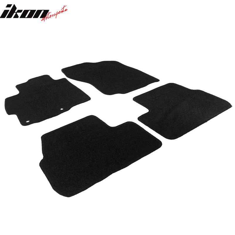 Floor Mats Compatible With 2008-2017 Mitsubishi Lancer, 4Dr Factory Fitment Car Floor Mats Front & Rear Nylon by IKON MOTORSPORTS, 2009 2010 2011 2012 2013 2014 2015 2016