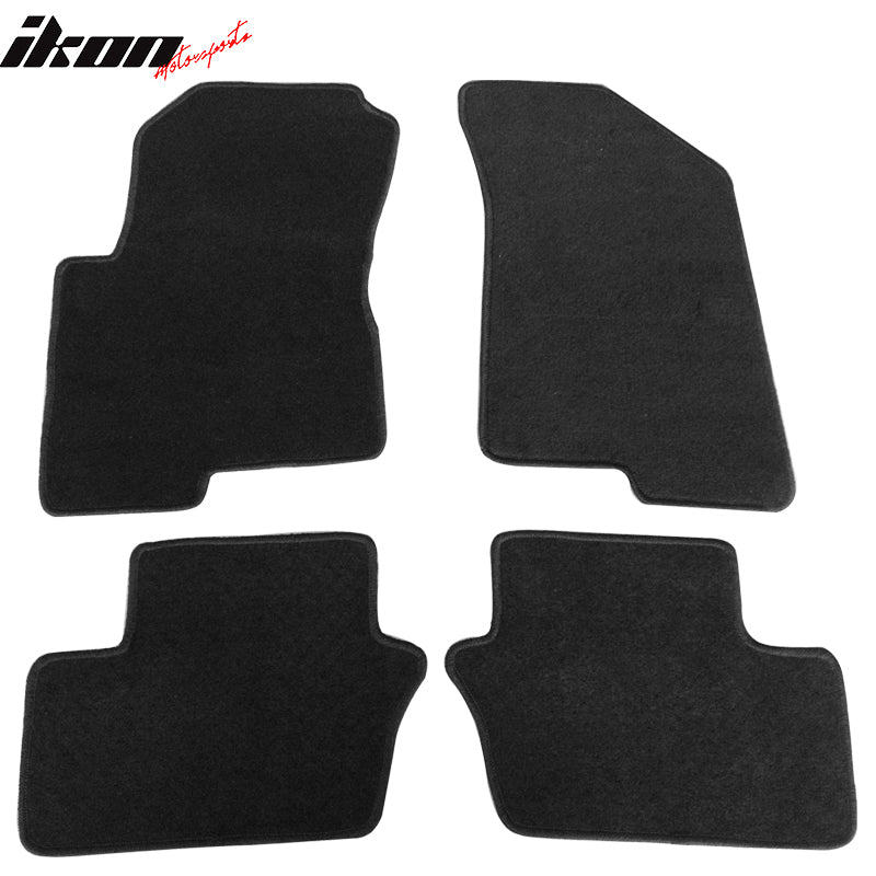 Floor Mats Compatible With 2007-2012 Dodge Caliber, Nylon Black Front Rear Carpet by IKON MOTORSPORTS, 2008 2009 2010 2011