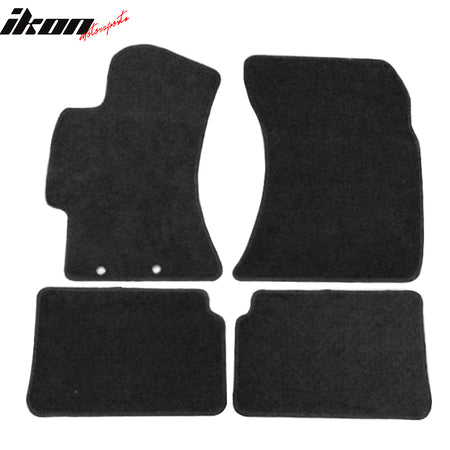 Floor Mats Compatible With 2008-2011 SUBARU IMPREZA, Nylon Black Front Rear Carpet by IKON MOTORSPORTS, 2009 2010