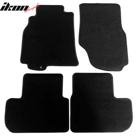 Floor Mats Compatible With 2003-2007 INFINITI G35 2 DOOR, Nylon Black Front Rear Carpet by IKON MOTORSPORTS, 2004 2005 2006