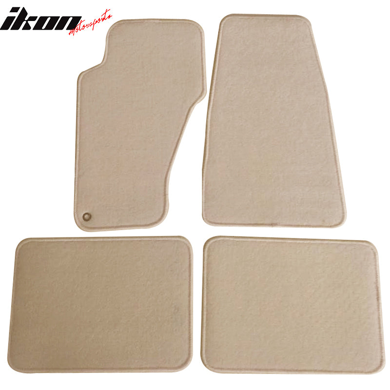 Fits 99-04 Jeep Grand Cherokee Floor Mats Carpet Front & Rear Beige 4PC - Nylon