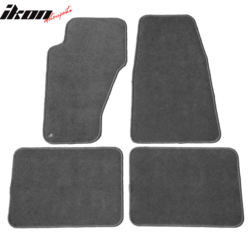 Fits 99-04 Jeep Grand Cherokee Floor Mats Carpet Front & Rear Gray 4PC - Nylon