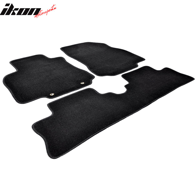 Floor Mats Compatible With 2009-2014 Nissan Cube, Nylon Black Front Rear Carpet by IKON MOTORSPORTS, 2010 2011 2012 2013