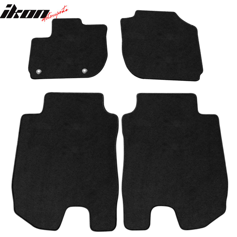 Floor Mats Compatible With 2016-2024 Honda HR-V, Nylon Black Let Right Front Rear 4PCS Set Carpet By IKON MOTORSPORTS, 2017