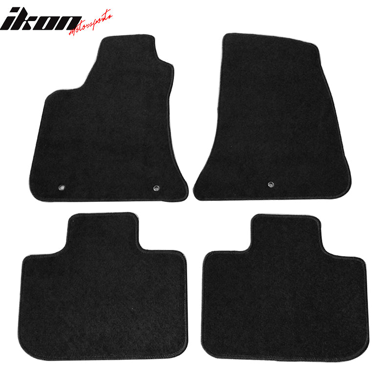 Floor Mats Compatible With 2011-2023 Chrysler 300 AWD Dodge Charger AWD, Nylon Black Front Rear Carpet by IKON MOTORSPORTS, 2012 2013 2014 2015