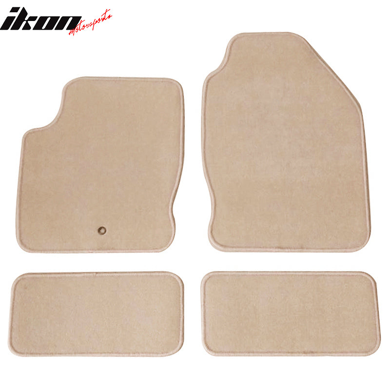 Fits 00-07 Ford Focus Floor Mats Carpet Front & Rear Beige 4PC - Nylon