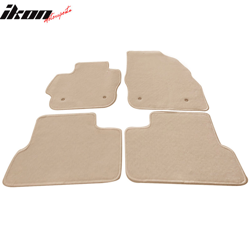 Fits 10-13 Mazda 3 Floor Mats Beige Nylon Carpet Front Rear Row 4PC Protector