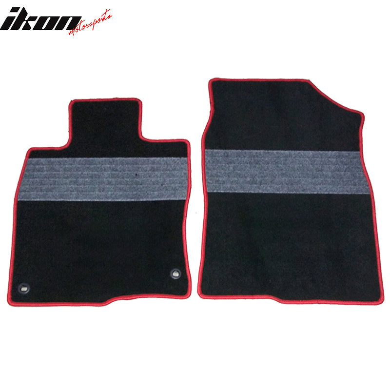 Fits 16-21 Honda Civic Mugen Floor Mats Black With Gray Stripe