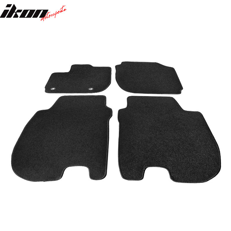 Fits 15-20 Honda Fit GK Floor Mats Carpet Front & Rear Black 4PC - Nylon