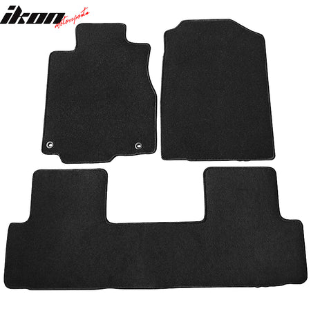 Fits 12-16 Honda CRV Black Nylon Front Rear Floor Mats Carpets 3PC