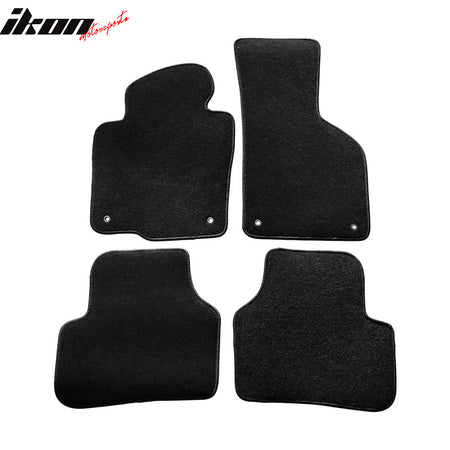 Fits 09-17 Volkswagen CC Sedan Floor Mats Nylon Black Non-Slip Auto Carpets 4PCS