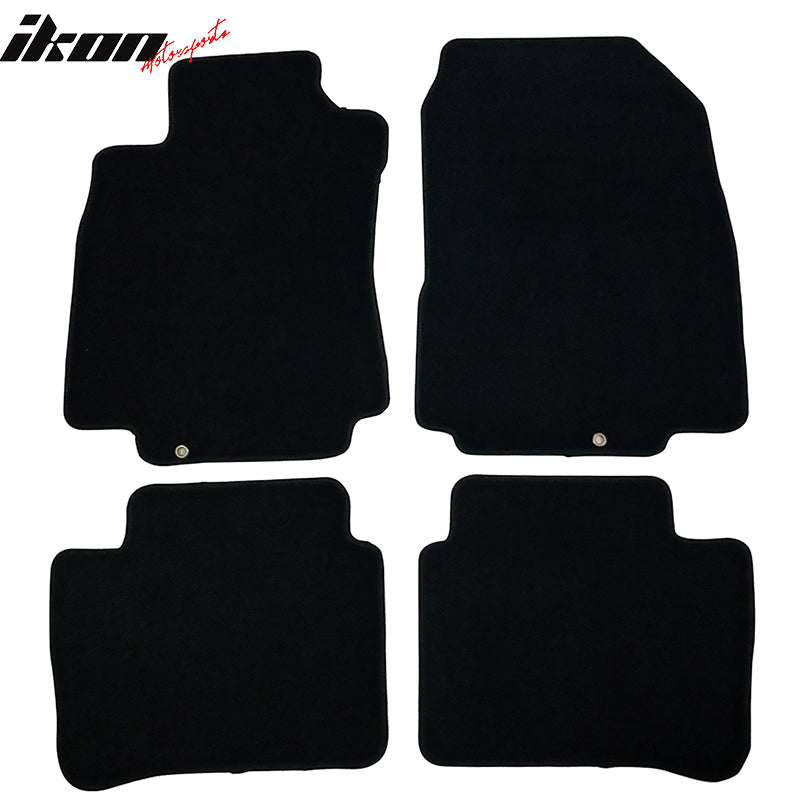 Fits 07-12 Nissan Versa 4PCS Front & Rear Floor Mats Carpets Set Black Nylon