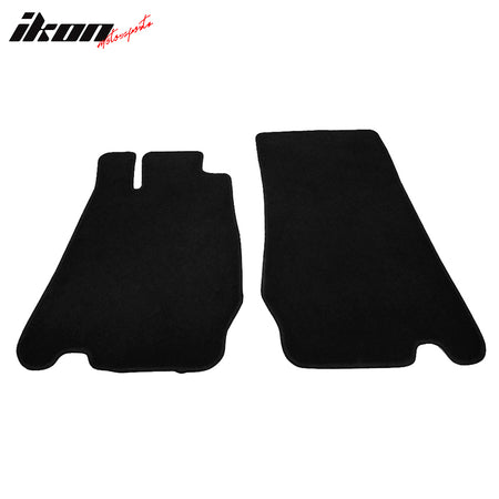 Floor Mats Compatible With 2003-2012 Mercedes SL, 2 PCS Black Nylon Front Carpets Flooring Protection Interior By IKON MOTORSPORTS, 2004 2005 2006 2007 2008 2009 2010 2011