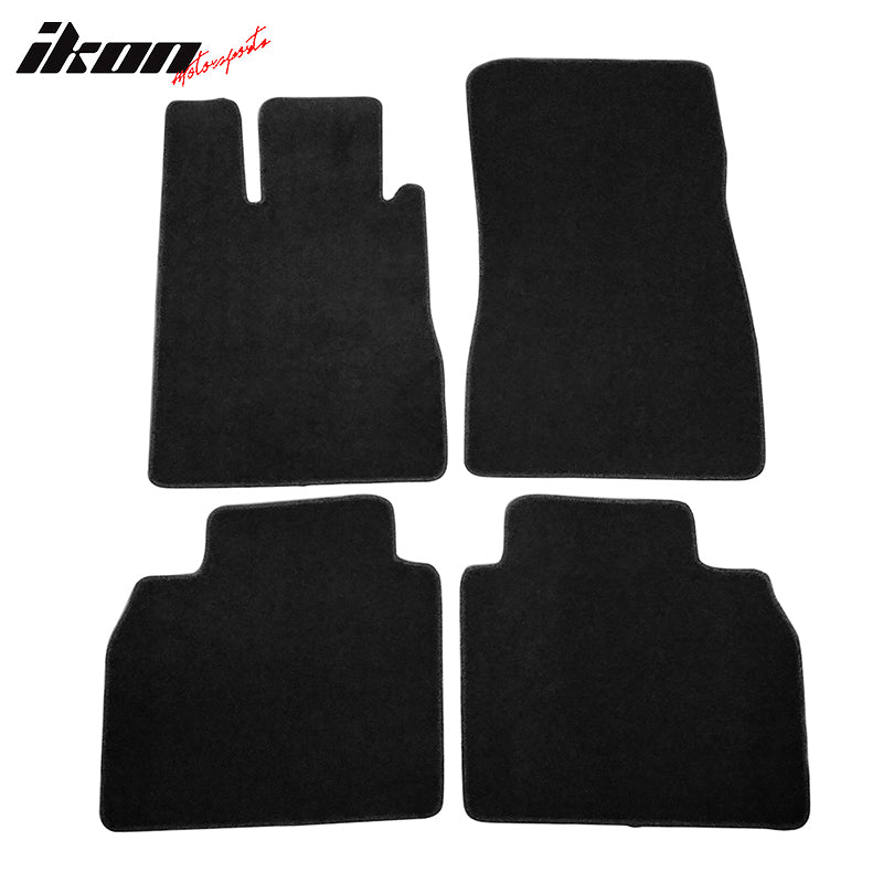 Floor Mats Compatible With 98-05 Mercedes S Class, Black Nylon Flooring Protection Interior Carpets by IKON MOTORSPORTS, 1999 2000 2001 2002 2003 2004