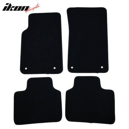 Floor Mats Compatible With 08-09 Pontiac G8, Black Nylon Flooring Protection Interior Carpets by IKON MOTORSPORTS