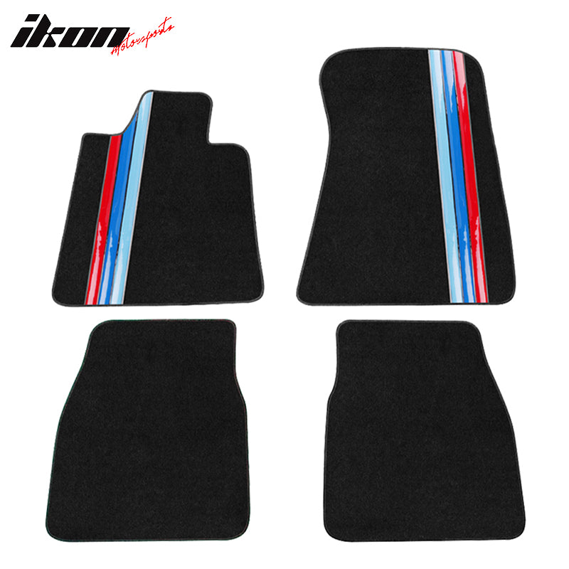 84-91 3 Series Coupe Floor Mats Carpet Front And Rear 4Pcs Black FOR: (BMW)