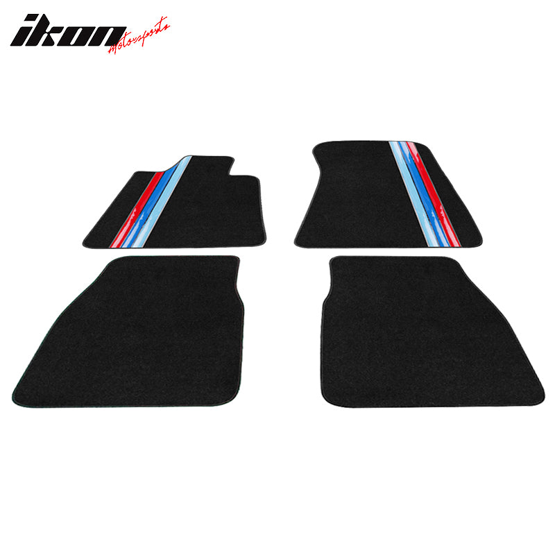 84-91 3 Series Coupe Floor Mats Carpet Front And Rear 4Pcs Black FOR: (BMW)