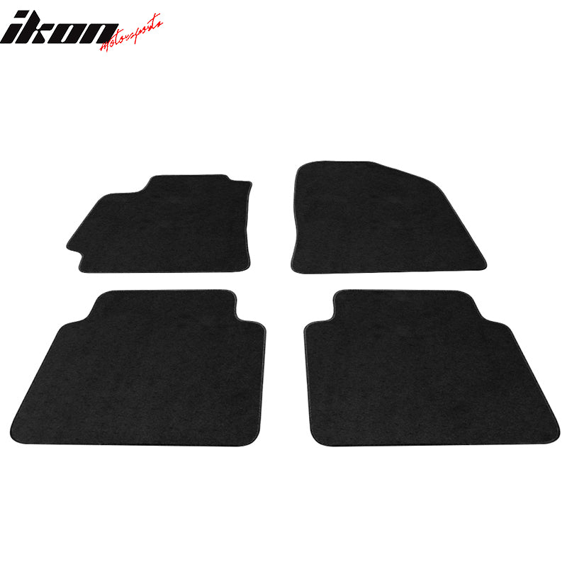 Floor Mats Compatible With 2017-2020 Hyundai Elantra, Black Nylon Flooring Protection Interior Carpets by IKON MOTORSPORTS