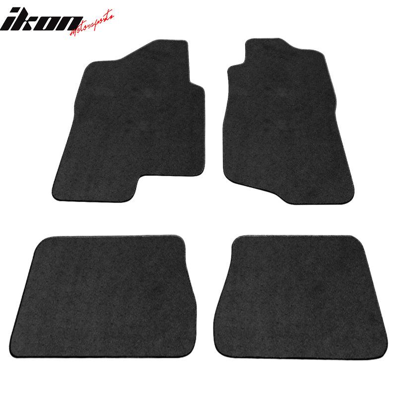 Floor Mats Compatible With 2007-2013 Chevy Silverado Sierra Tahoe Yukon, Nylon Flooring Protection Interior Carpets by IKON MOTORSPORTS, 2008 2009 2010 2011 2012