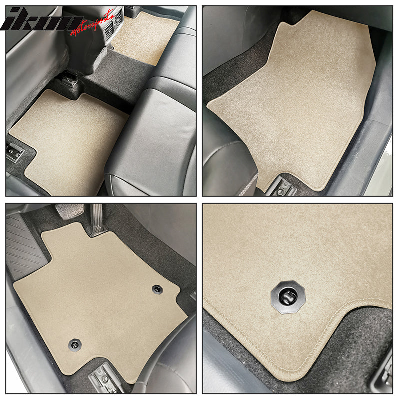 IKON MOTORSPORTS, Floor Mats Compatible With 2019-2023 Toyota RAV4, Nylon Carpet Front & Rear 4PC Set, 2020