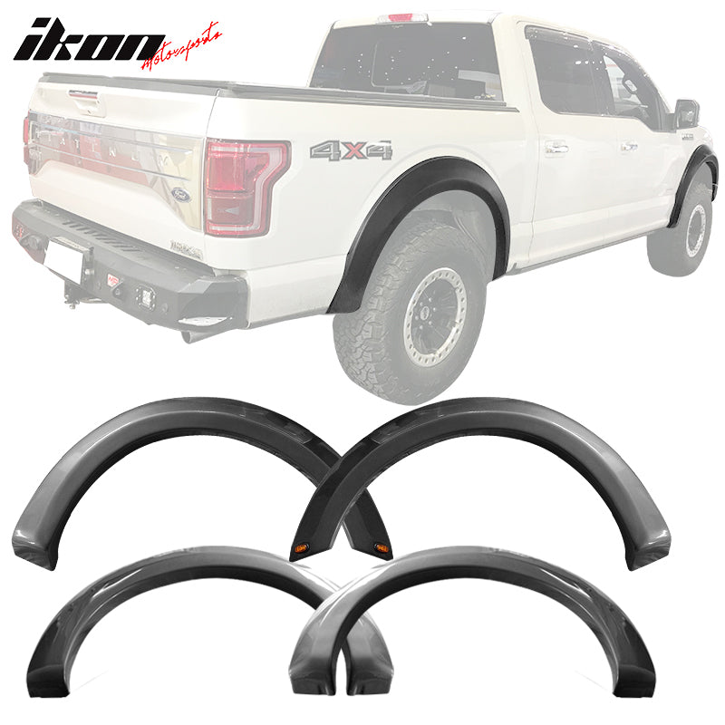 2015-2017 Ford F150 F-150 New R Painted Grey Fender Flares ABS 4PC