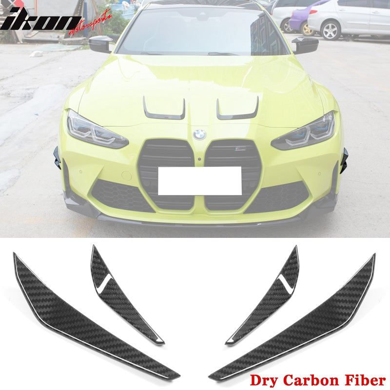 2021-2023 G80 M3 G82 G83 M4 MP Style 4PCS Front Bumper Canards Dry CF