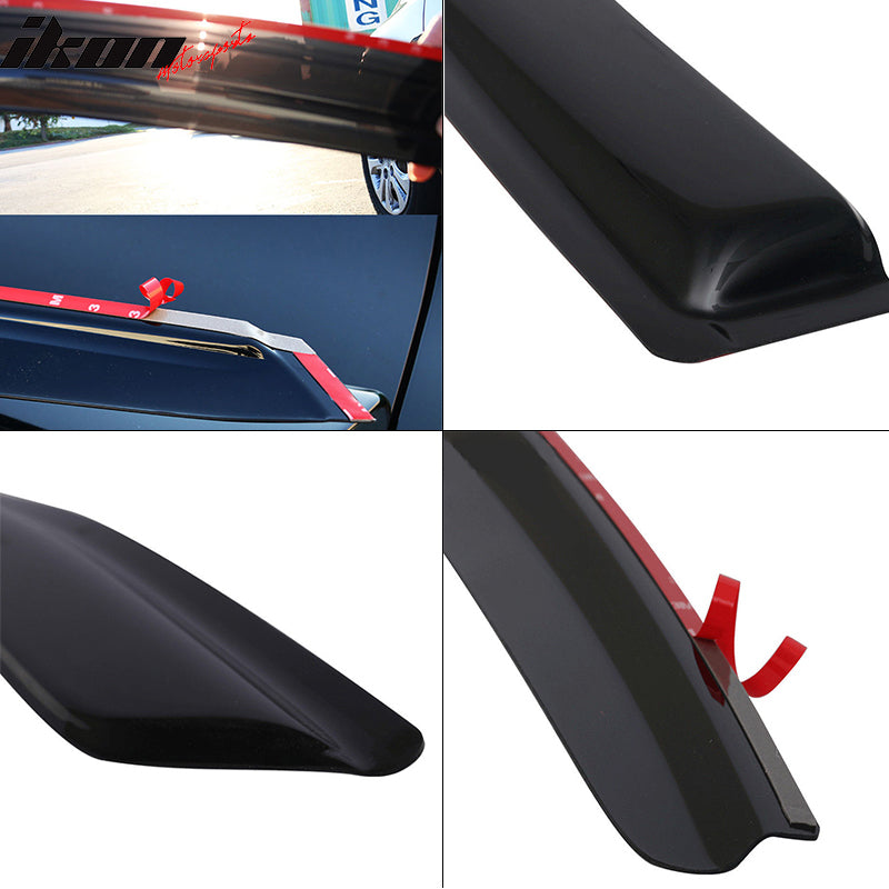 Window Visor Compatible With 2013-2018 Hyundai Santa Fe (Exclude XL Models), Acrylic Smoke Tinted 4PCS Sun Rain Shade Guard Wind Vent Air Deflector by IKON MOTORSPORTS, 2014 2015 2016 2017