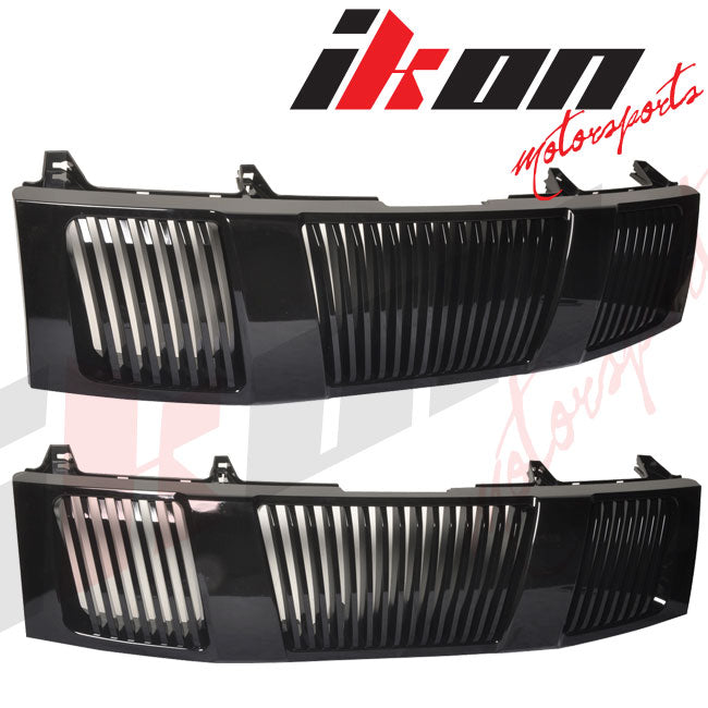 Fits 04-07 Nissan Titan & Armada Front Hood Grille Vertical Style Black ABS