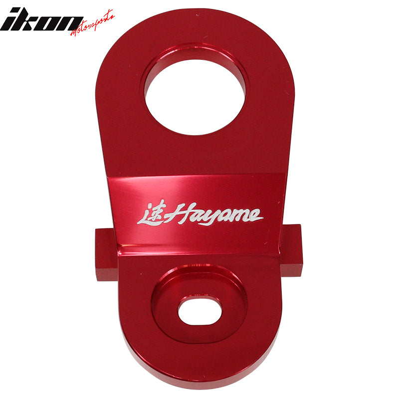 IKON MOTORSPORTS, Radiator Stay Compatible With 88-00 Honda Civic & 94-99 Acura Integra, Hayame Style Red Aluminum Radiator Bracket Holder Support Parts, 1989 1990 1991 1992 1993 1995 1996