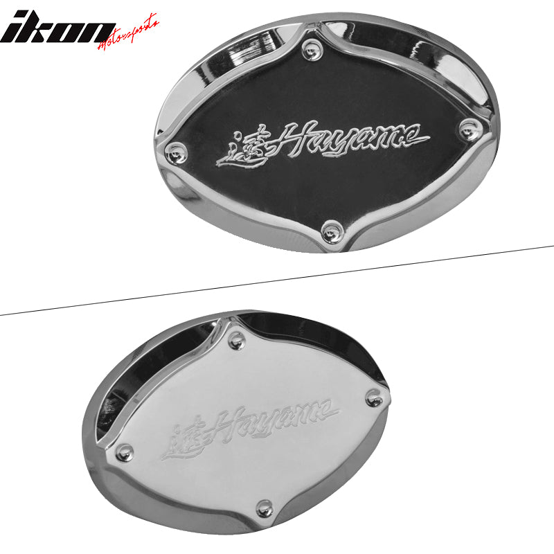 IKON MOTORSPORTS, Radiator Cap Compatible With 95-99 Mitsubishi Eclipse, Hayame Style Chrome Aluminum Radiator Cover Parts