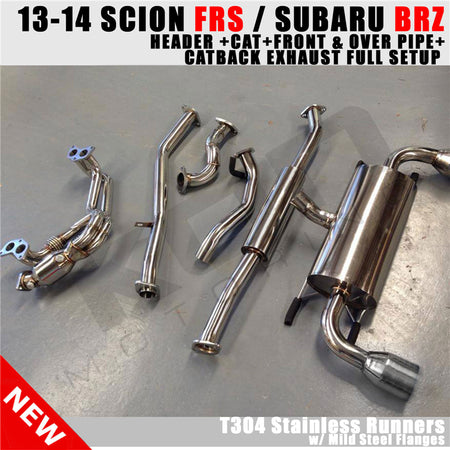 Compatible With 2013-2016 Scion FR-S/2013-2020 Subaru BRZ/2017-2020 Toyota 86 Header Over Pipe Catback Exhaust Dual 4.5 Tips