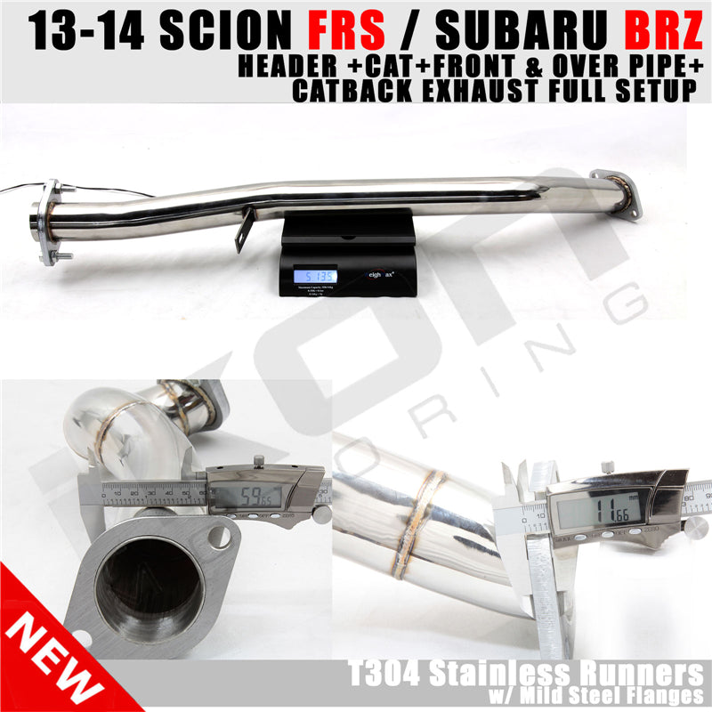 For 13-20 Scion FRS/BRZ/Toyota 86 Header Over Pipe Catback Exhaust Dual 4.5 Tips