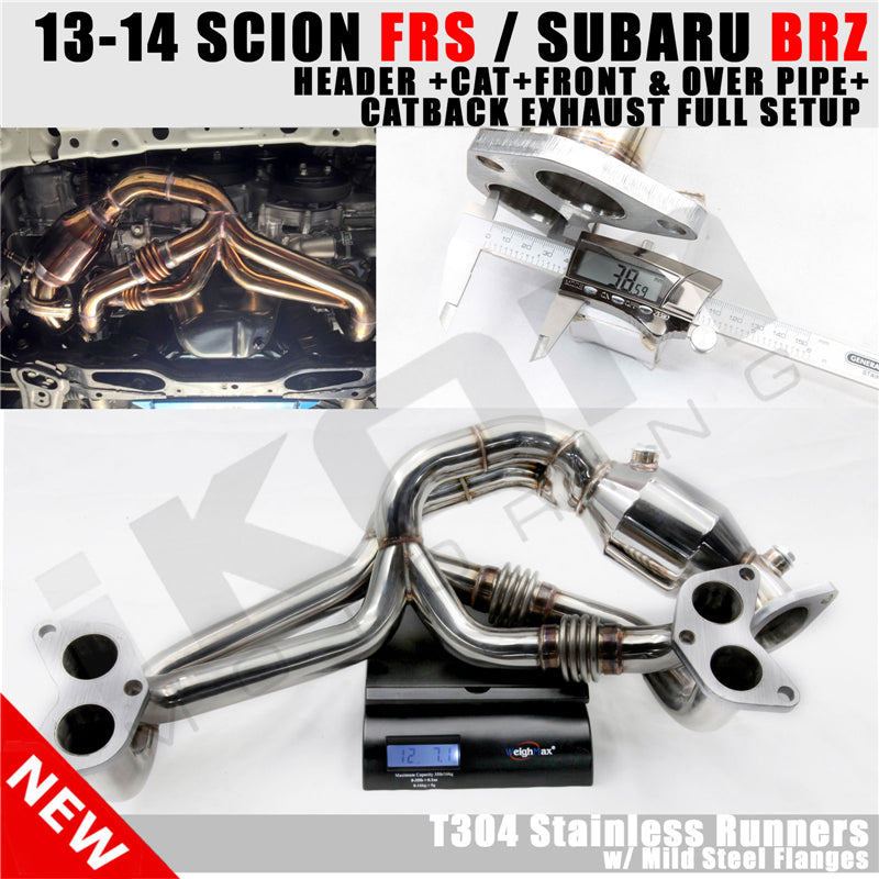 For 13-20 Scion FRS/BRZ/Toyota 86 Header Over Pipe Catback Exhaust Dual 4.5 Tips