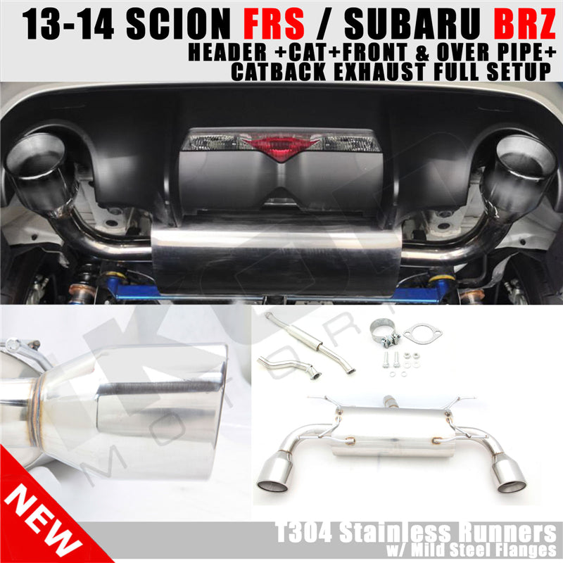 For 13-20 Scion FRS/BRZ/Toyota 86 Header Over Pipe Catback Exhaust Dual 4.5 Tips