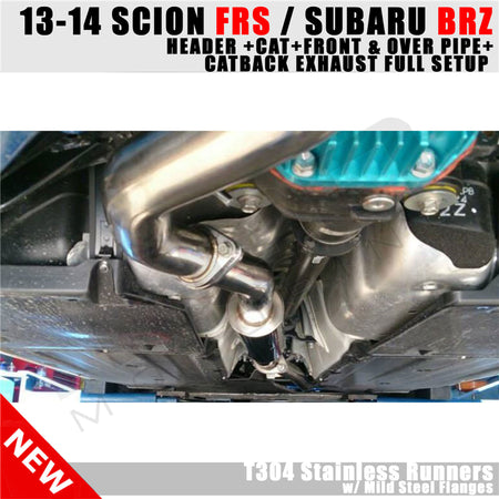 For 13-20 Scion FRS/BRZ/Toyota 86 Header Over Pipe Catback Exhaust Dual 4.5 Tips