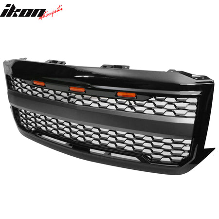 Fits 16-18 Chevy Silverado 1500 Front Bumper Hood Mesh Grille - Matte Black