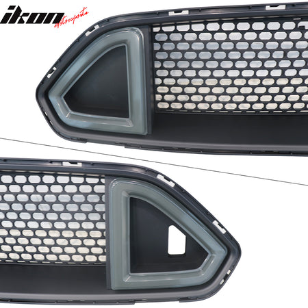 Fits 18-23 Ford Mustang Upper Grille with DRL Yellow Turn Signal LED Light