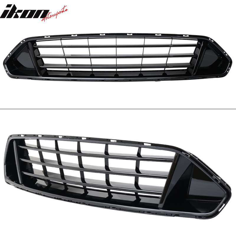 IKON MOTORSPORTS Grille Compatible With 2018-2022 Ford Mustang, Front Upper Grid Grill ABS