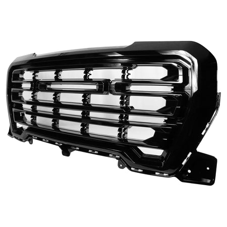 Fits 19-21 GMC Sierra 1500 Front Bumper Hood Grille Gloss Black