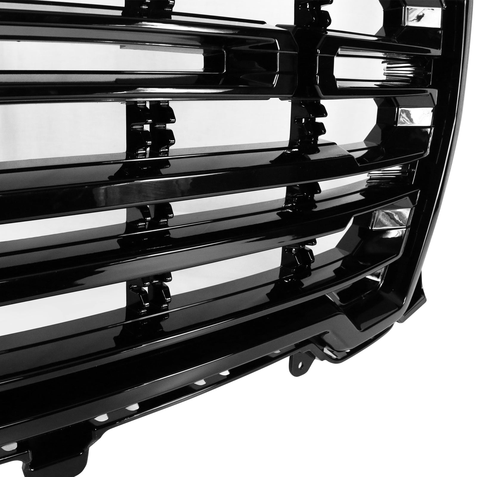 Fits 19-21 GMC Sierra 1500 Front Bumper Hood Grille Gloss Black