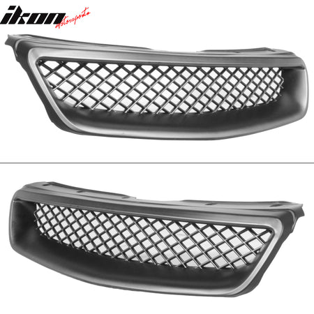 For 96-98 Honda Civic EJ EK Type R Front Hood Grille Mesh Upper Grill Black ABS