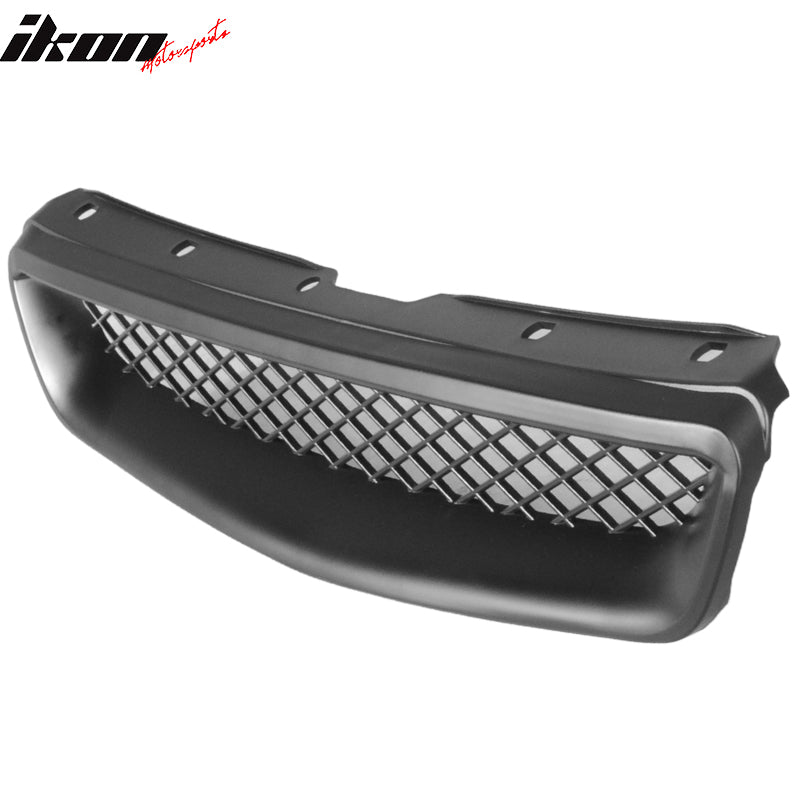 For 96-98 Honda Civic EJ EK Type R Front Hood Grille Mesh Upper Grill Black ABS