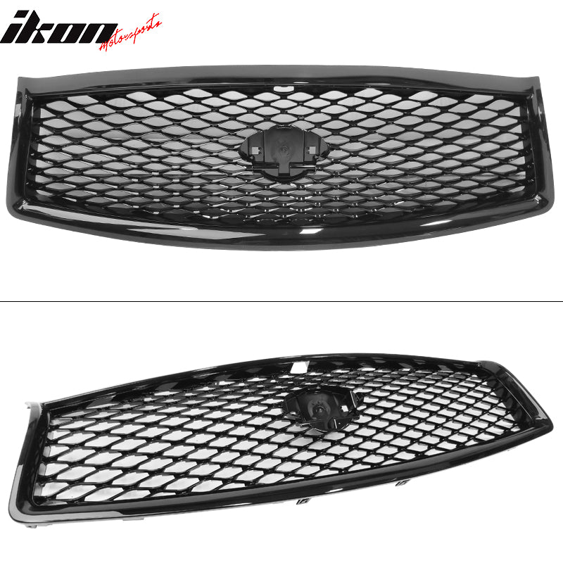 Fits 14-17 Infiniti Q50 Sedan Eau Rouge Concept Mesh Grille in GLOSS Black