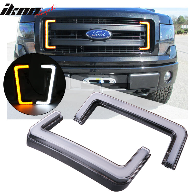 2009-2014 Ford F-150 LED White DRL Daytime Amber Turn Signal Light