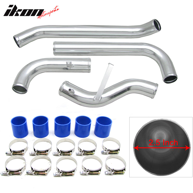 1988-2000 Honda Civic Chrome Blue Intercooler Piping Kits Aluminum